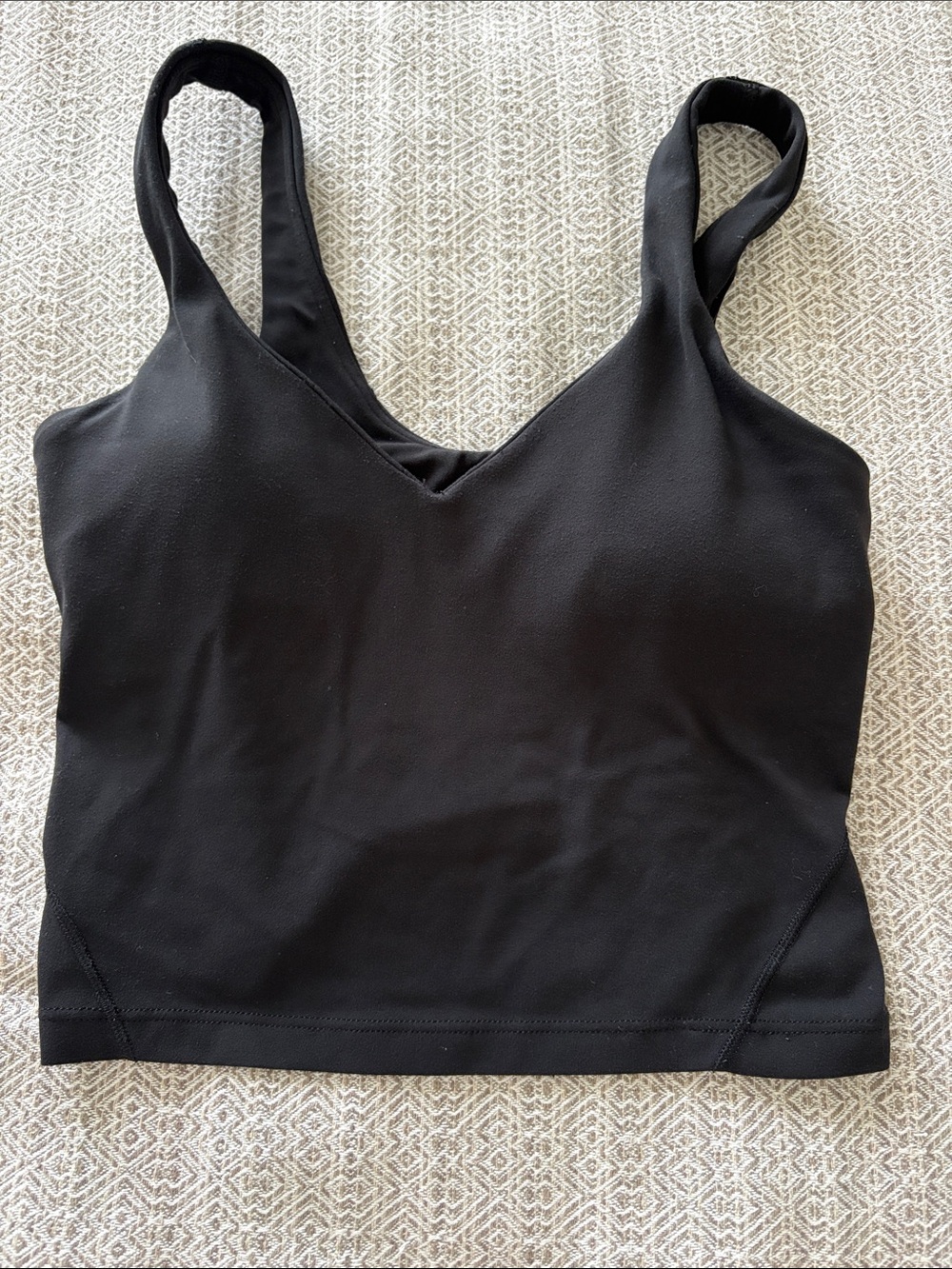 lululemon athletica Black V-Neck Crop Tank
